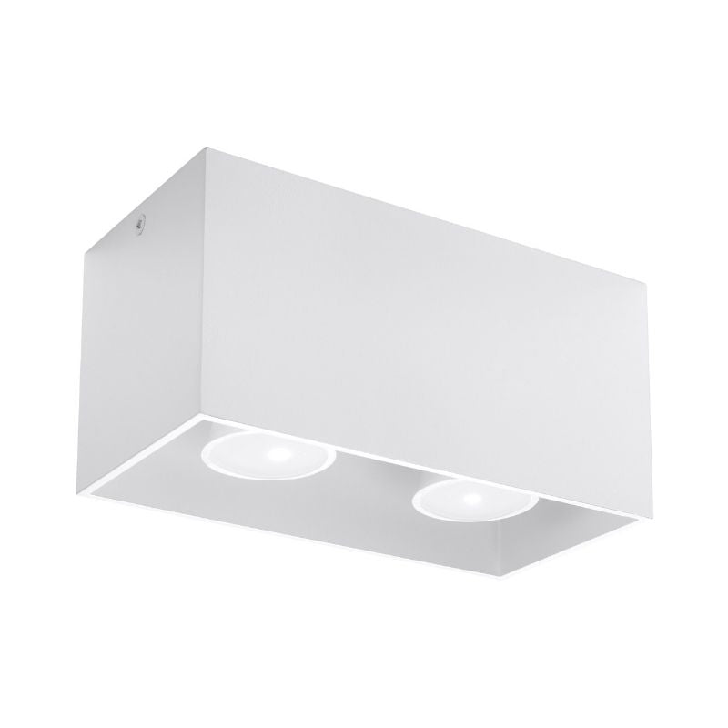 Plafonnier 2 Spots Blanc pour Ampoule GU10