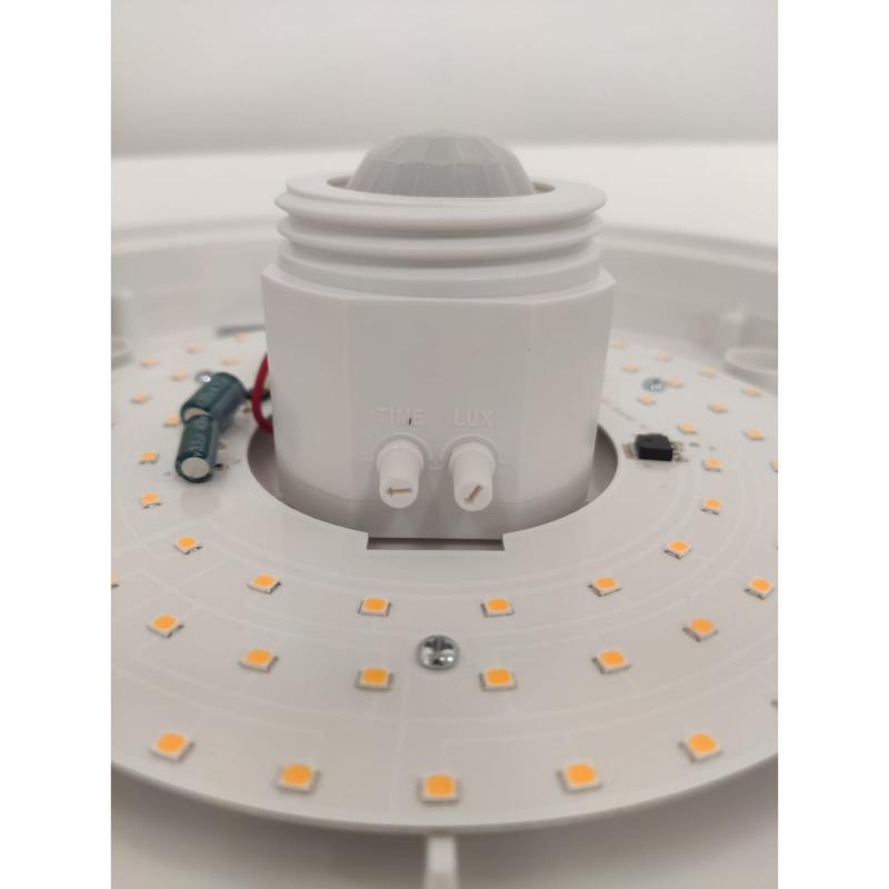 Plafonnier LED Rond 18W avec Détecteur de Mouvement Crépusculaire 220V - Silumen
