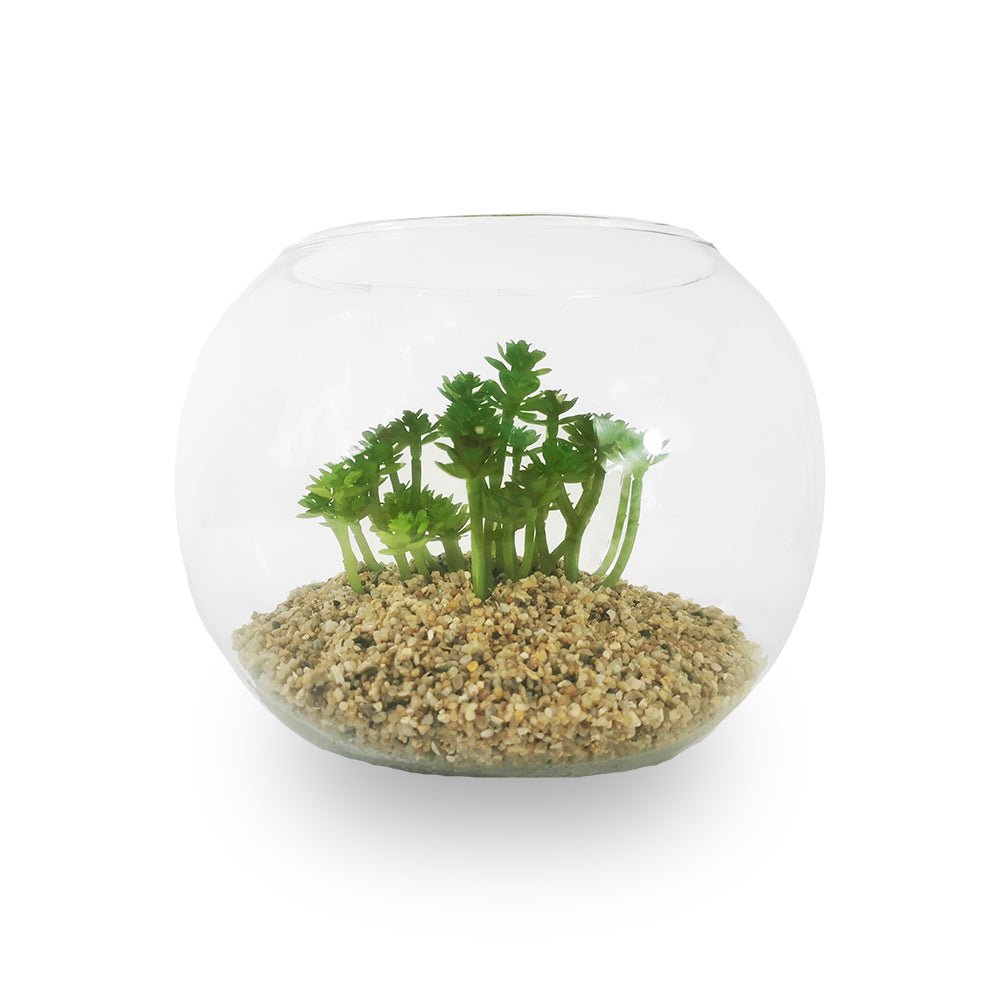 Plante artificielle dans bocal en verre 20x16cm - Silumen