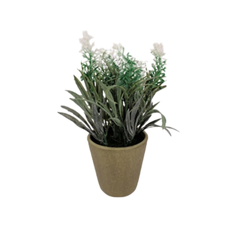 Plante artificielle lavande avec pot H. 17cm - Silumen