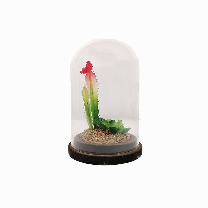 Plante artificielle sous cloche en verre 13x19cm - Silumen