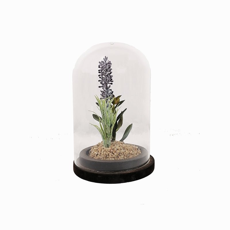 Plante artificielle sous cloche en verre 13x19cm - Silumen