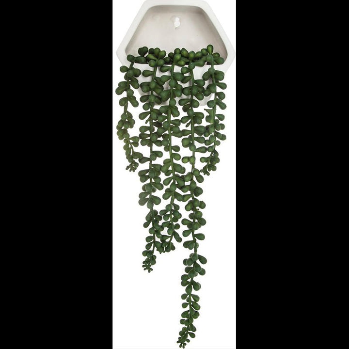 Plante Artificielle Tombante Murale 45cm Support en Céramique - Silumen