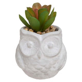 8cm artificial fatty plant with owl pot