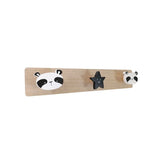 Wandgarderobe aus Holz, Panda-Kleiderhaken, 48x6x8cm