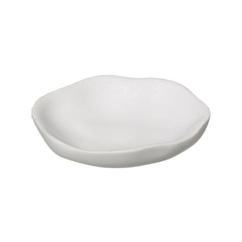 Porte-savon en polyrésine effet "fait main" - Blanc - Silumen