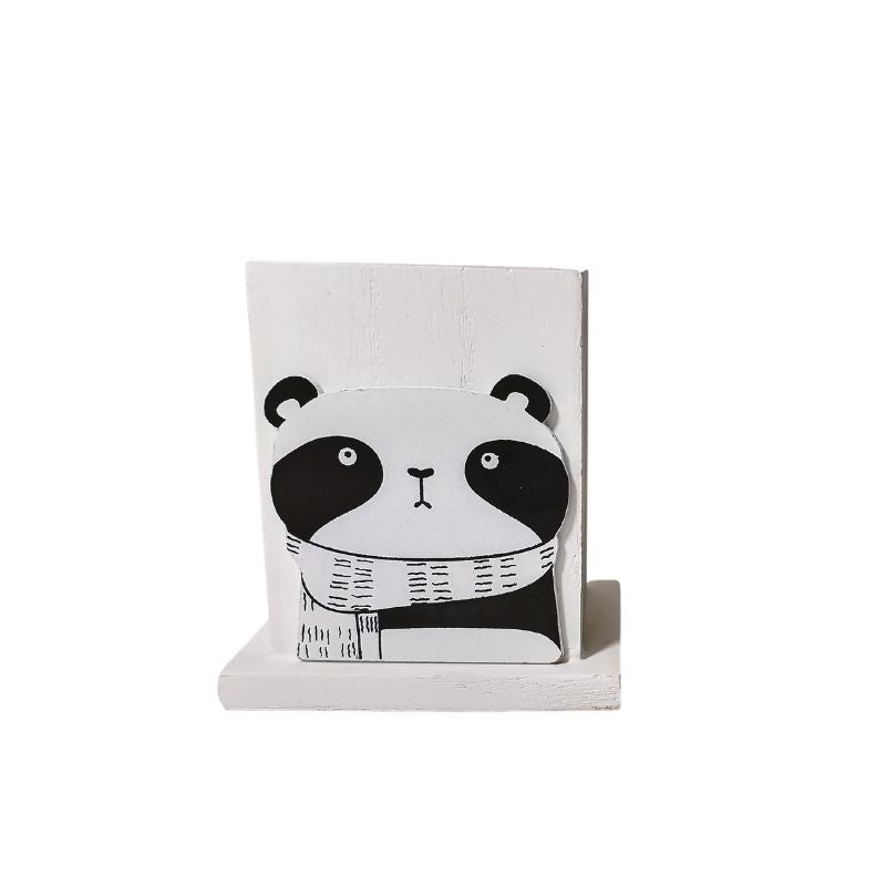 Pot à crayons en bois Panda 10x8x10.8cm - Silumen