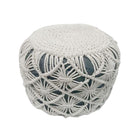 Pouf Rond Tressé en Macramé 40 x 40 x 30 cm