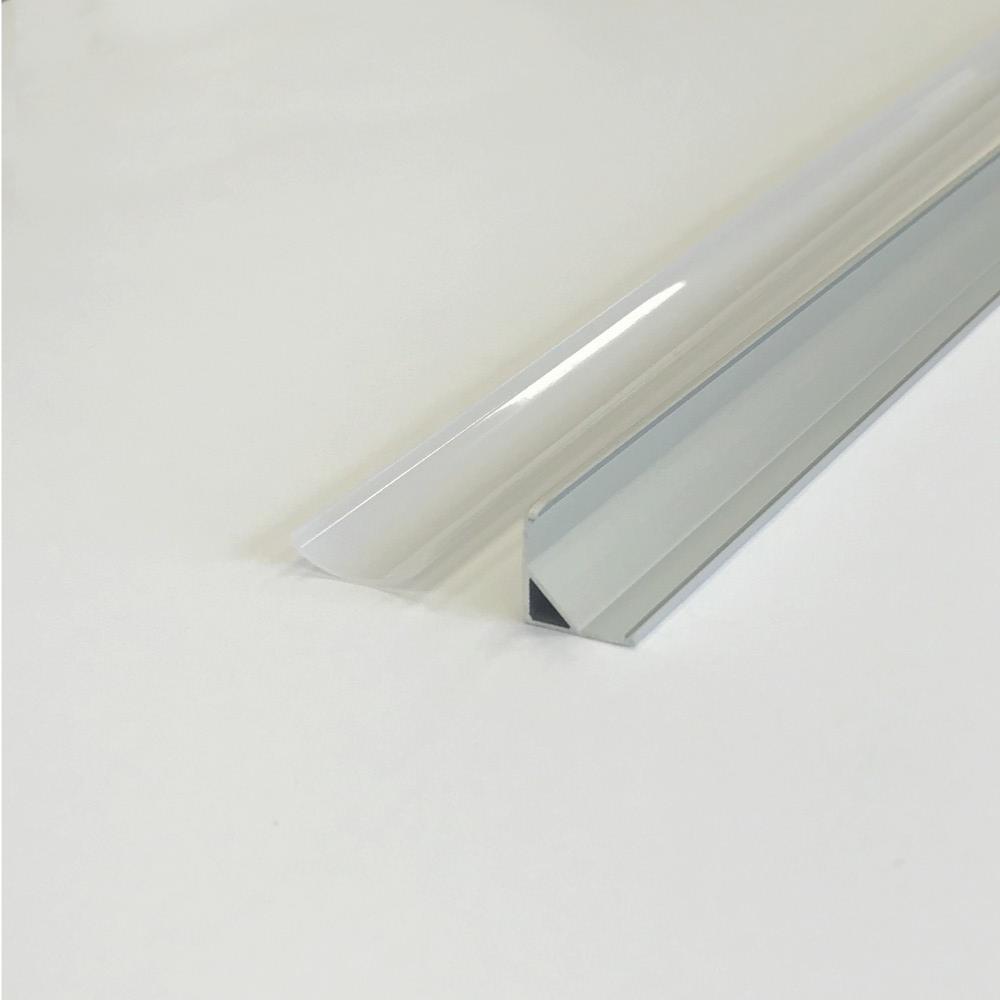 Profilé Aluminium Angle pour Bandeau LED Couvercle Blanc Opaque - Silumen