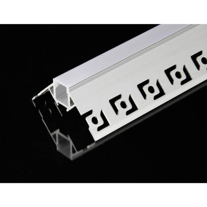 Profilé Aluminium encastré angulaire pour Ruban LED Couvercle Blanc Opaque - Silumen