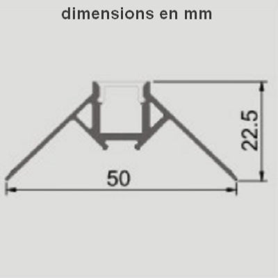 Profilé Aluminium 2m pour Ruban LED Couvercle Opaque Alu Profilé Aluminium 2m pour Ruban LED Couvercle Opaque Alu