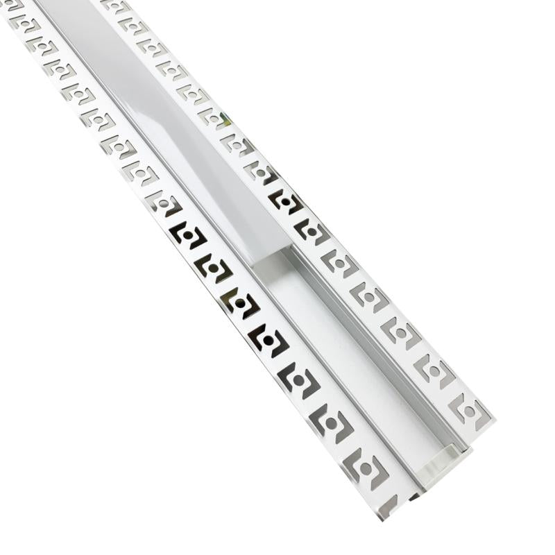 Profilé Aluminium encastré pour Ruban LED Double Couvercle Blanc Opaque - Silumen