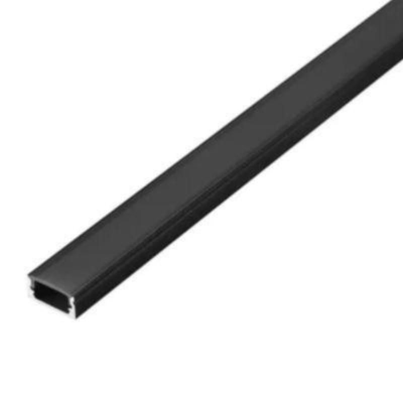 Profilé Aluminium Noir Large 2m avec Cache Opaque Noir - Silumen