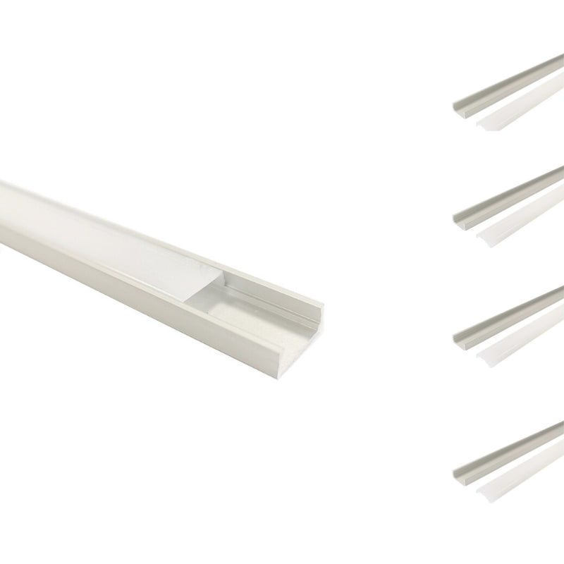 Profile Aluminium pour Bandeau LED - Couvercle Blanc Opaque - Silumen