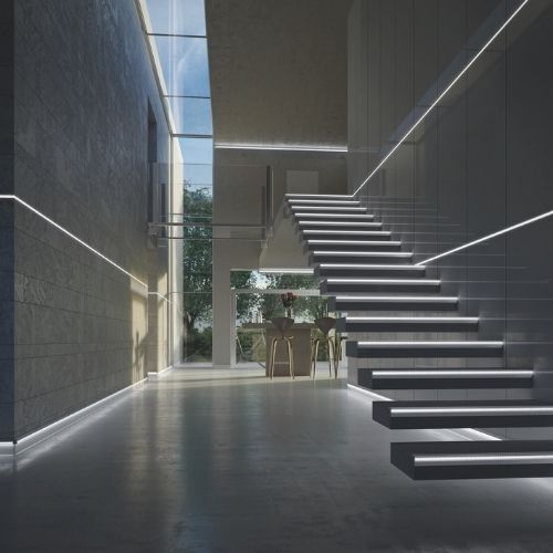 Profilé Aluminium pour Ruban LED Double Rangée - Couvercle Blanc Opaque - Silumen