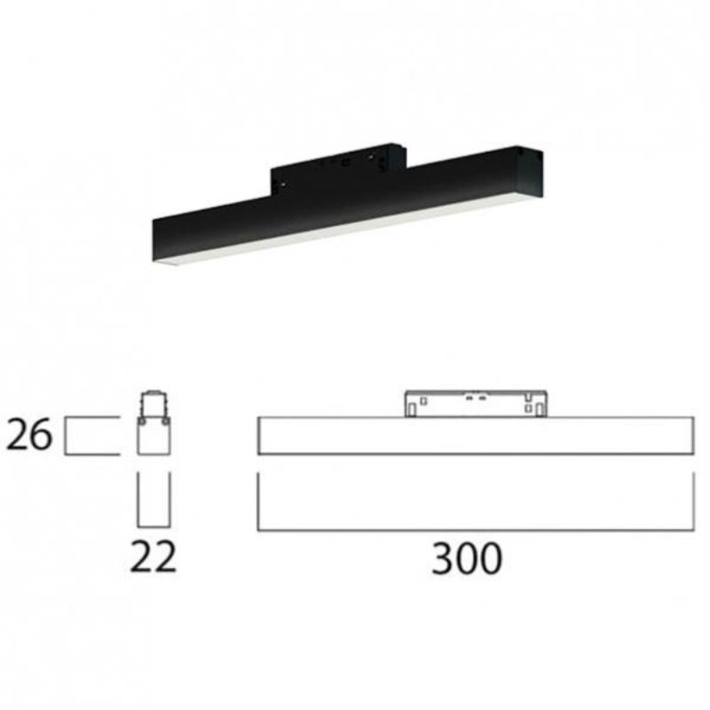 Profilé LED sur Rail Magnétique 48V 10W Opaque - Silumen