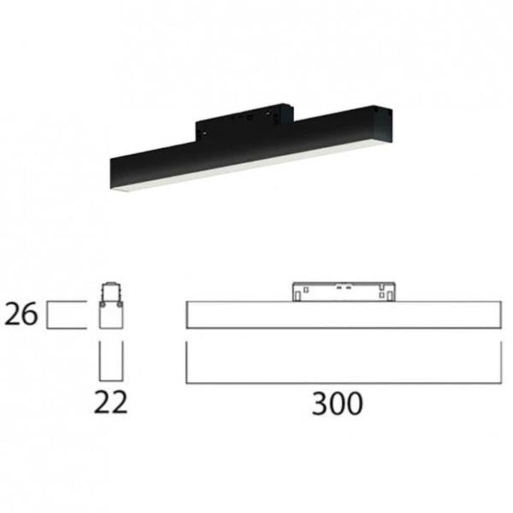 Profilé LED sur Rail Magnétique 48V 20W Opaque - Silumen