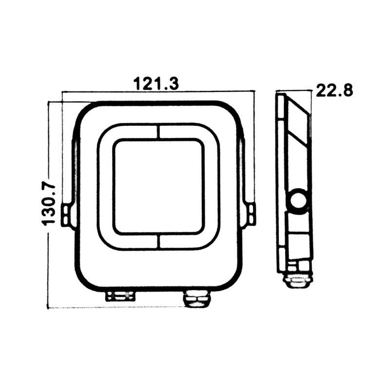 Projecteur Extérieur LED 20W IP65 Noir - Silumen