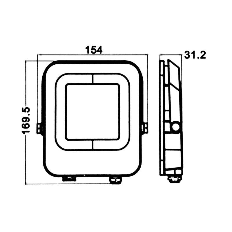 Projecteur Extérieur LED 30W IP65 Noir - Silumen