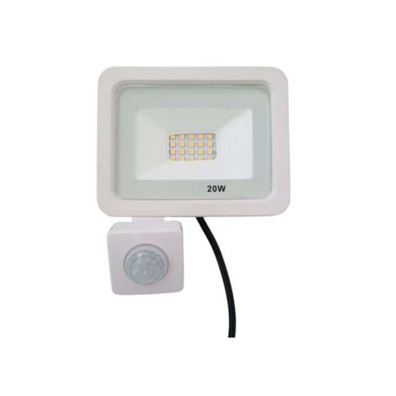 Projecteur LED Extérieur 20W IP65 BLANC avec Détecteur de Mouvement Crépusculaire (Pack de 10) - Silumen