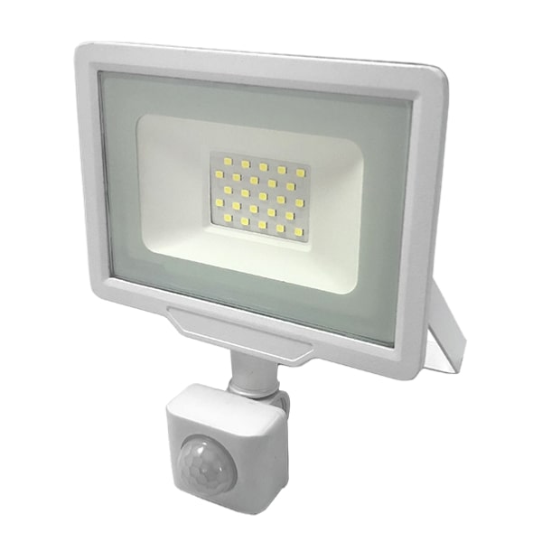 Projecteur LED Extérieur 30W IP65 BLANC avec Détecteur de Mouvement Crépusculaire - Silumen