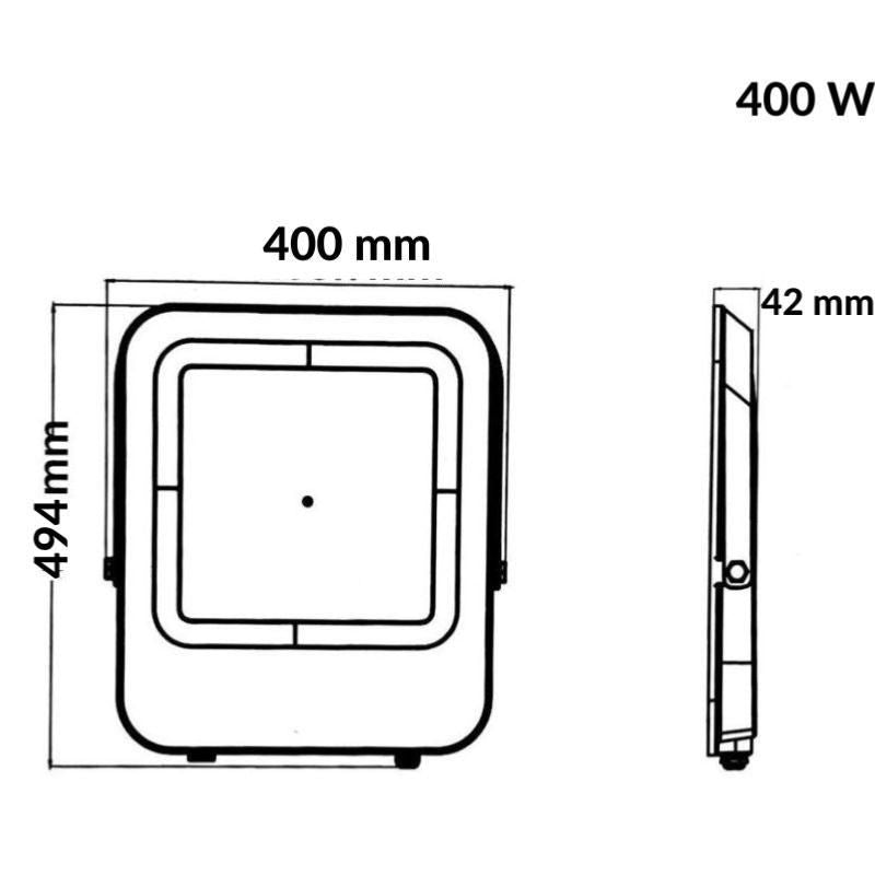 Projecteur LED Puissant 400W SMD Gris IP65 120Lm/W - Silumen
