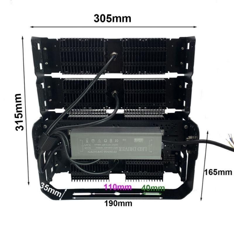 Projecteur LED Puissant Industriel 200W IP65 Noir - Silumen