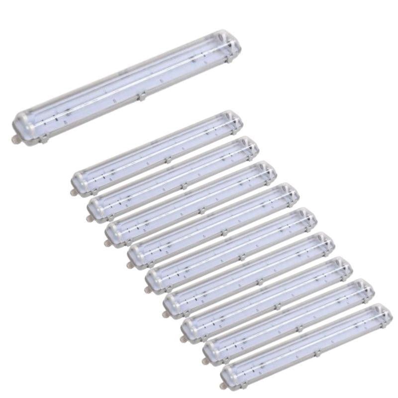 Réglette étanche double pour Tube LED T8 IP65 (Boitier vide) - Silumen