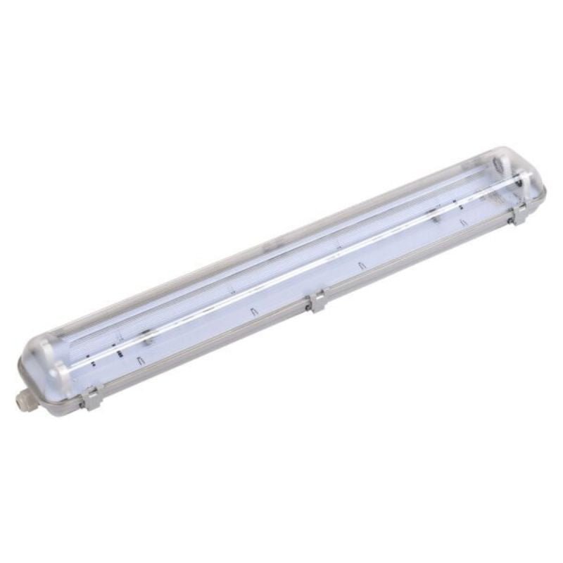 Réglette étanche double pour Tube LED T8 IP65 (Boitier vide) - Silumen