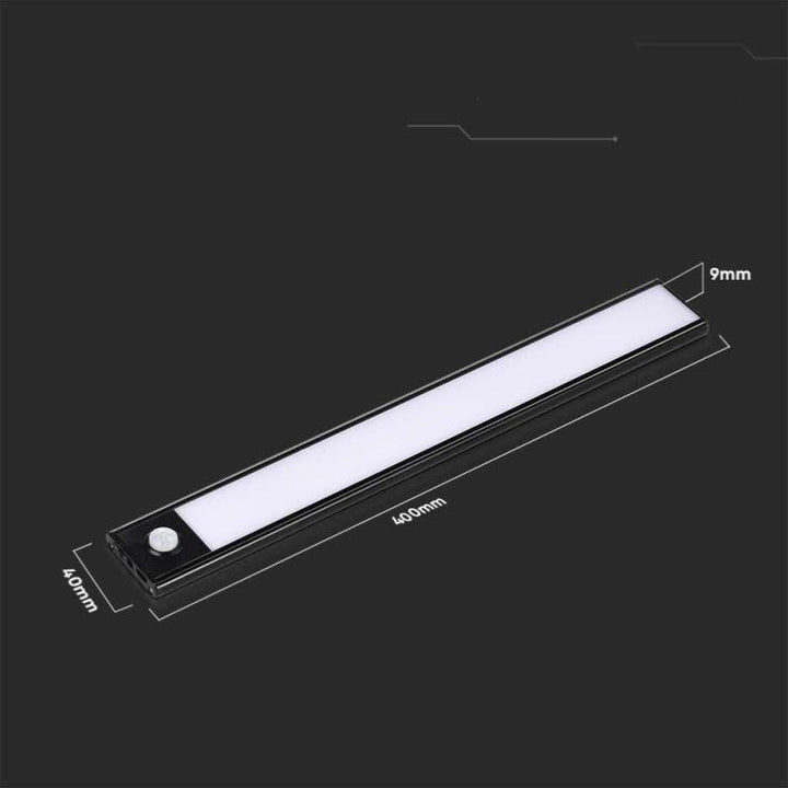 Réglette LED Rechargeable USB 40cm 2W Noire avec Détecteur de mouvement - Silumen