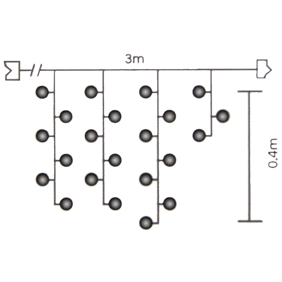 Rideau Guirlande lumineuse LED 31V 3M IP44 100LED TRANSPARENT (Guirlande seule) - Silumen