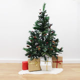 Luxury green artificial fir 150cm with 330 heads with pines and red fruits