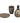 Set de salle de bain en céramique taupe - 3 accessoires - Silumen