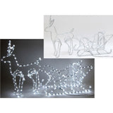 Silhouette LED Luminous reindeer and its IP44 336LED sleigh
