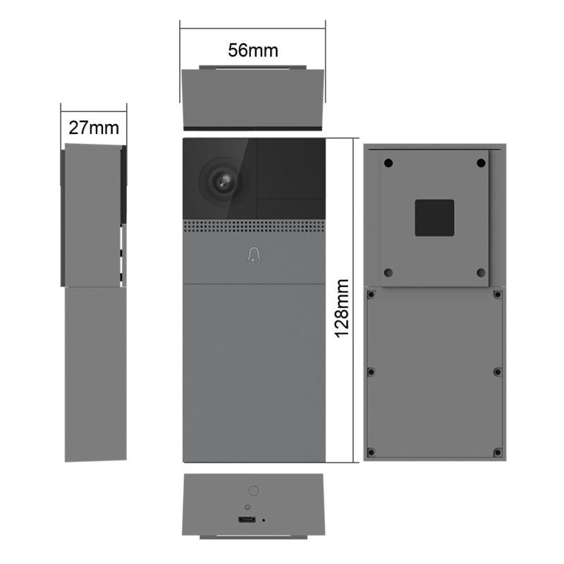 Sonnette Sans Fil Caméra Connectée WiFi 1080p Rechargeable - Silumen