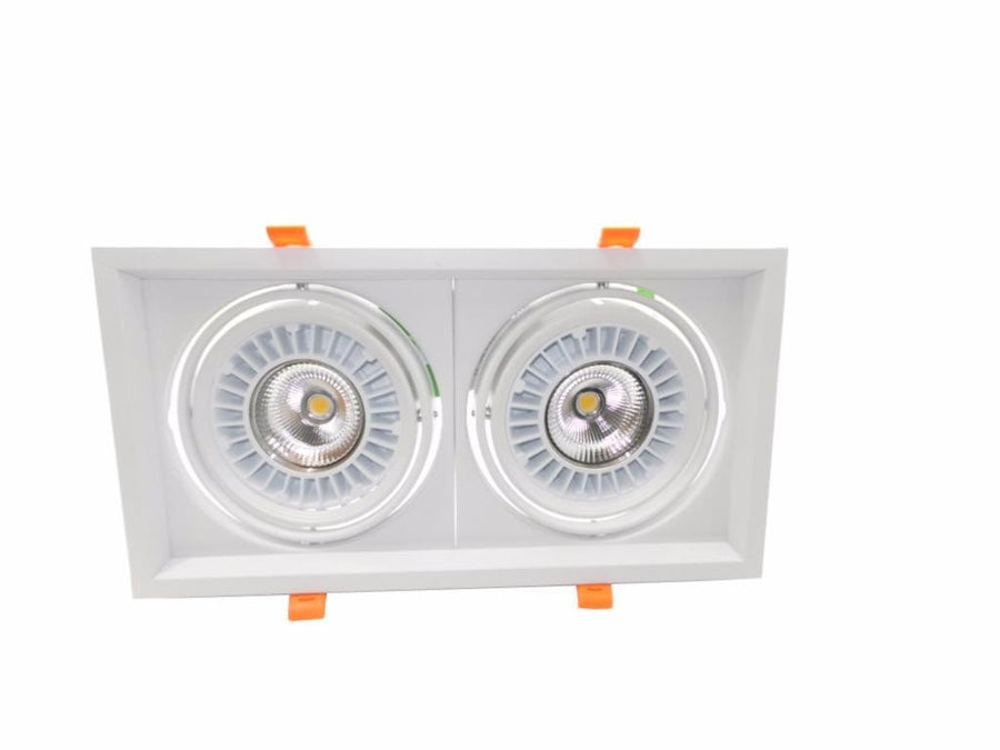 Spot LED Encastrable 2x20W COB 120° Orientable Rectangle - Silumen