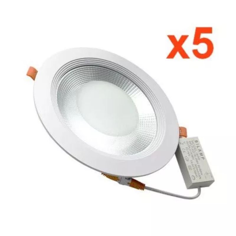 Spot LED Encastrable COB Rond 30W Ø225mm (Pack de 5) - Silumen