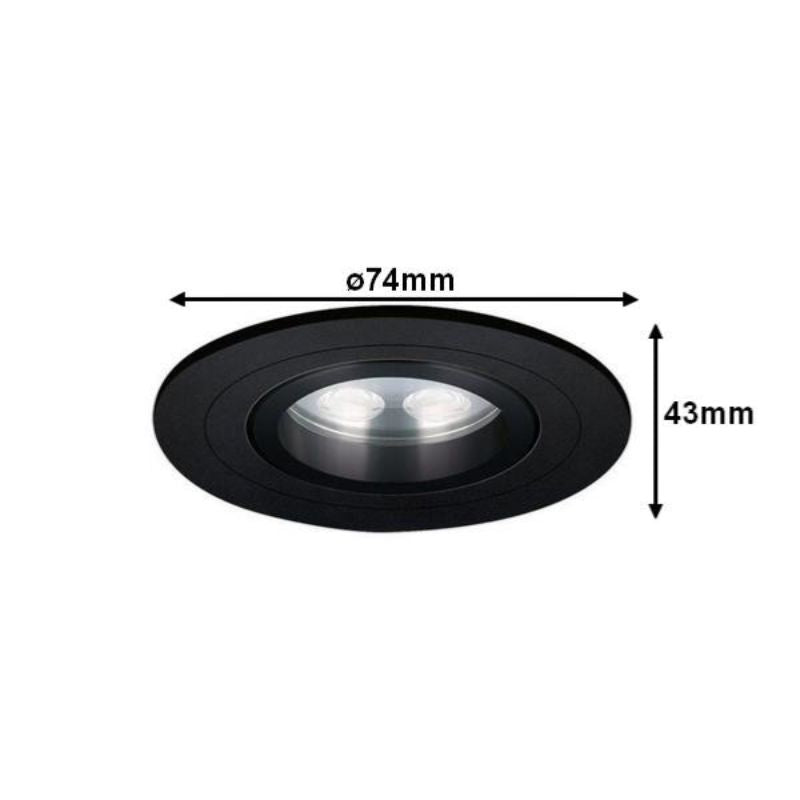 Spot LED Encastrable Orientable 5W Rond Noir SMD - Silumen