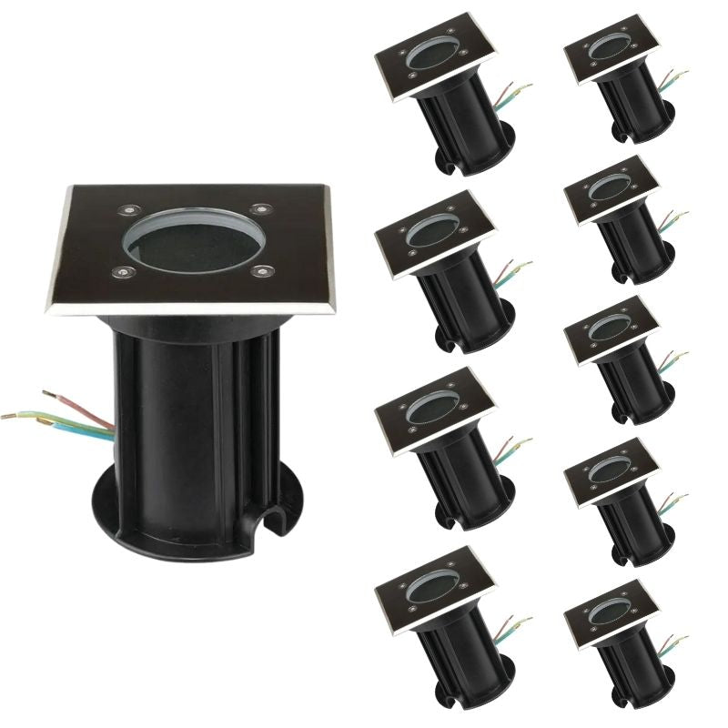 Spot LED Extérieur Encastrable Carré IP65 pour Ampoule GU10 - Silumen