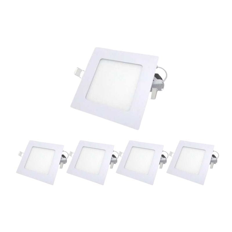 Spot LED Extra Plat Downlight Carré 6W Blanc (Pack de 5) - Silumen