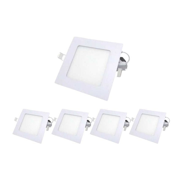 Spot LED Extra Plat Downlight Carré 6W Blanc (Pack de 5) - Silumen