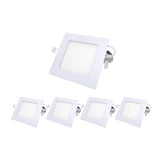 Extra flat Downlight Square 6W white led spot (pack of 5)