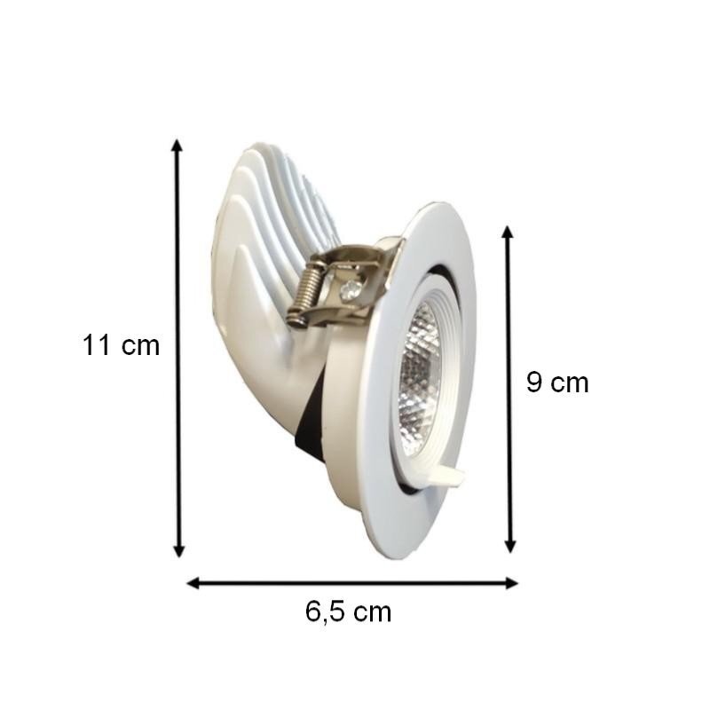 Spot LED Rond Encastrable Orientable BLANC 10W - Silumen
