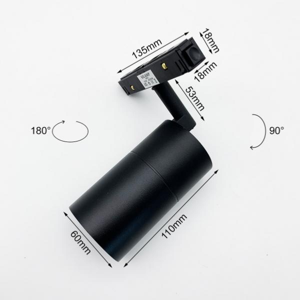 Spot LED sur Rail Magnétique 48V 20W Orientable NOIR - Silumen