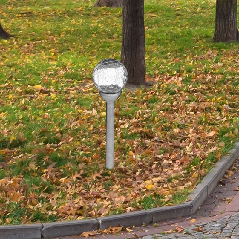 Spot Solaire LED Inox Verre pour Jardin 45cm - Silumen