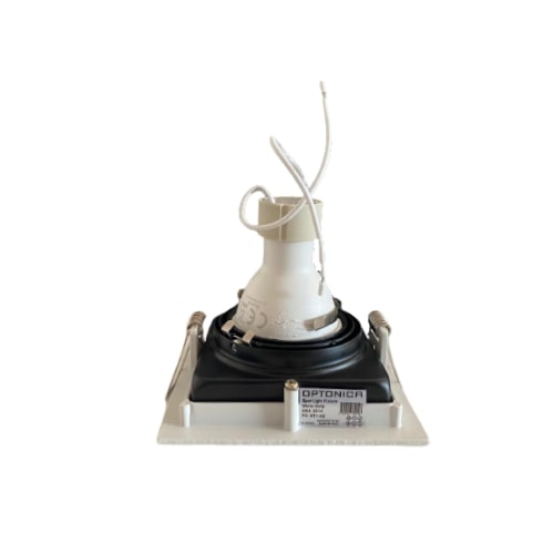 Support Spot Encastrable GU10 Orientable Carré Blanc - Silumen