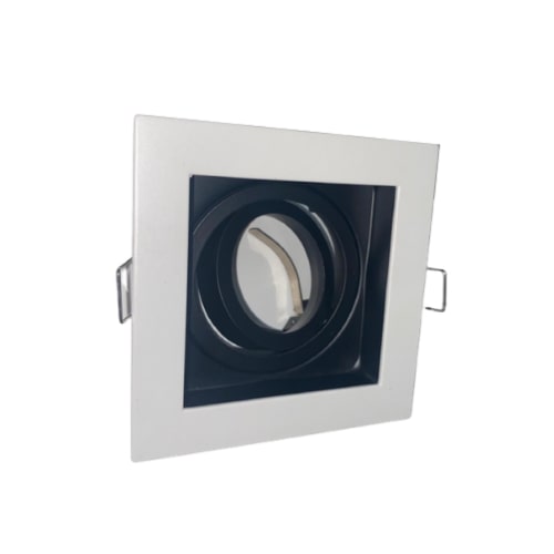Support Spot Encastrable GU10 Orientable Carré Blanc - Silumen