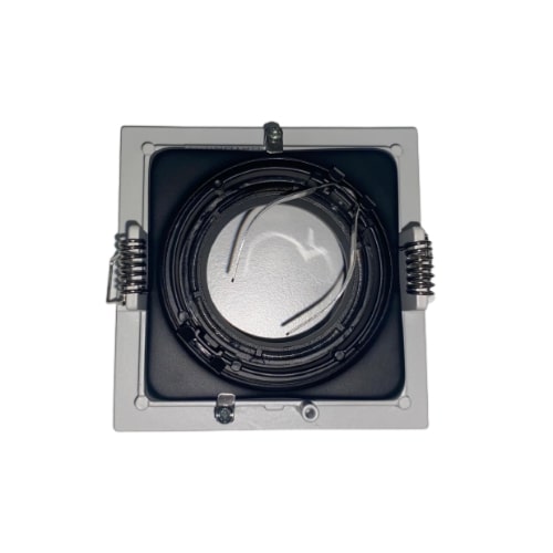 Support Spot Encastrable GU10 Orientable Carré Blanc - Silumen