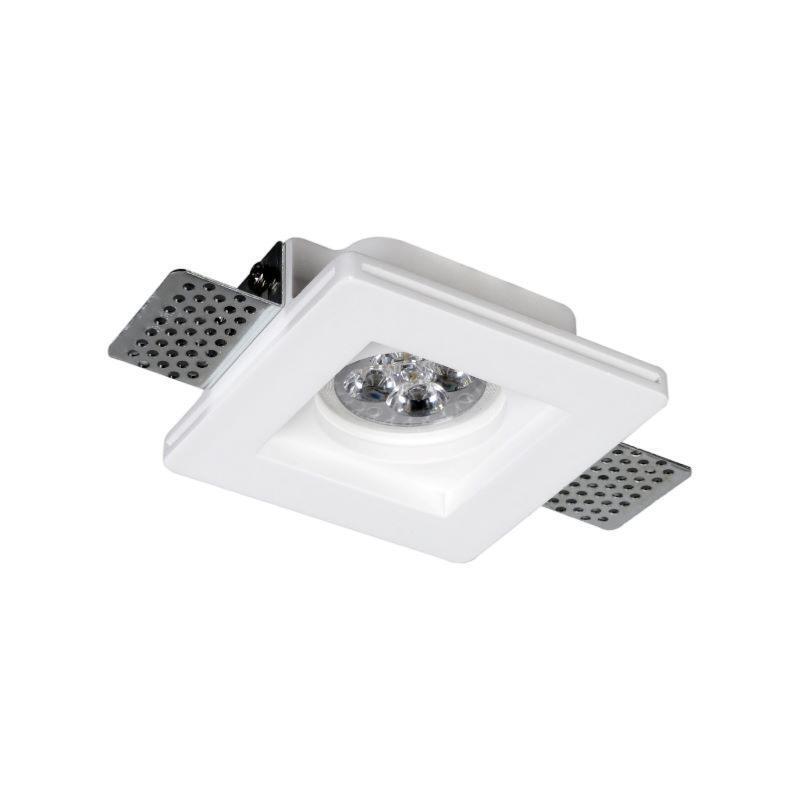 Support Spot GU10 LED Carré Blanc 100x100mm - Silumen