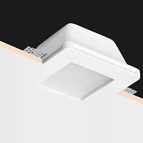 Support Spot GU10 LED Carré Blanc Ø120mm + vitre opaque - Silumen